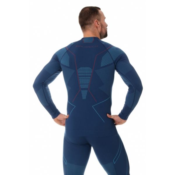 Футболка Brubeck Thermo Nilit Heat черный/голубой мужская в Калуге