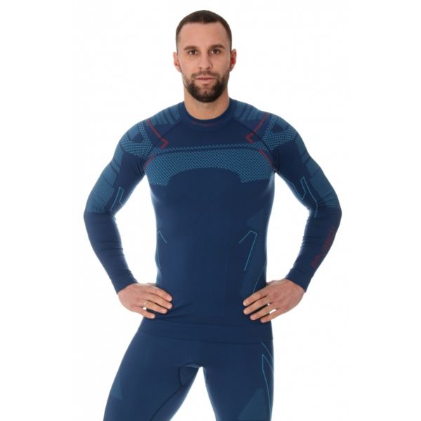 Футболка Brubeck Thermo Nilit Heat черный/голубой мужская в Калуге